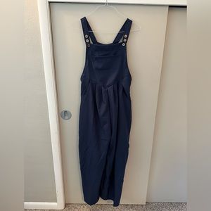 Wide Leg Navy Overalls